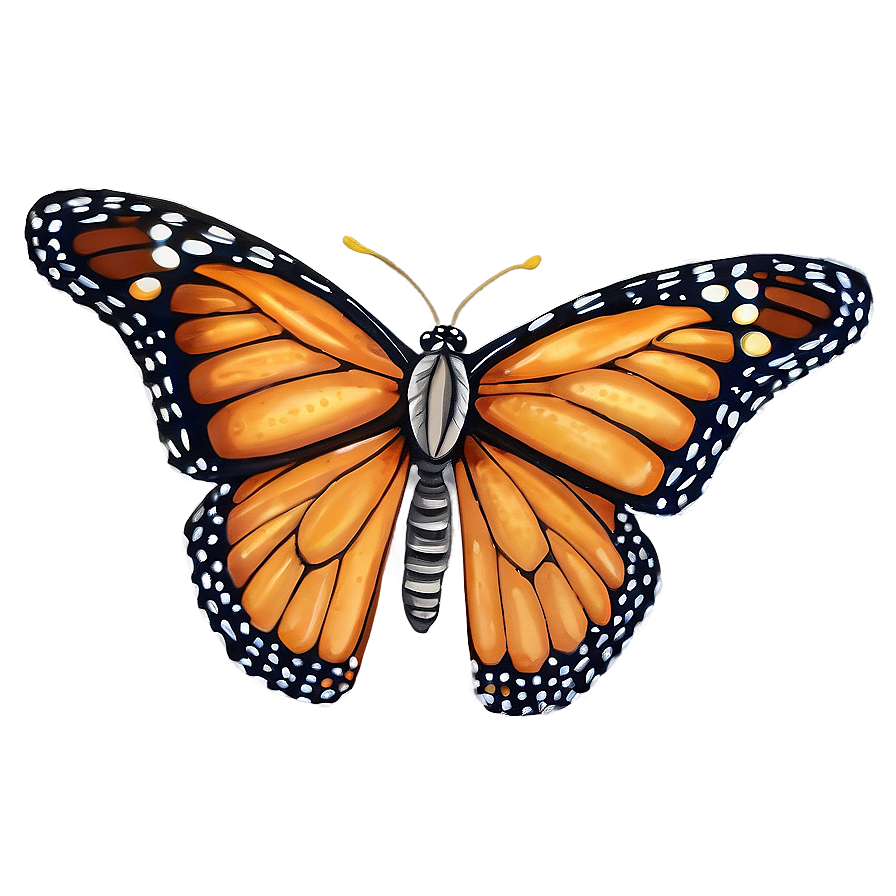 Detailed Monarch Butterfly Drawing Png 9 PNG image