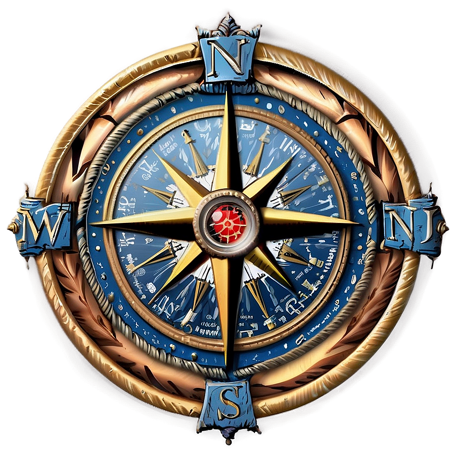 Detailed Nautical Compass Rose Png 05252024 PNG image