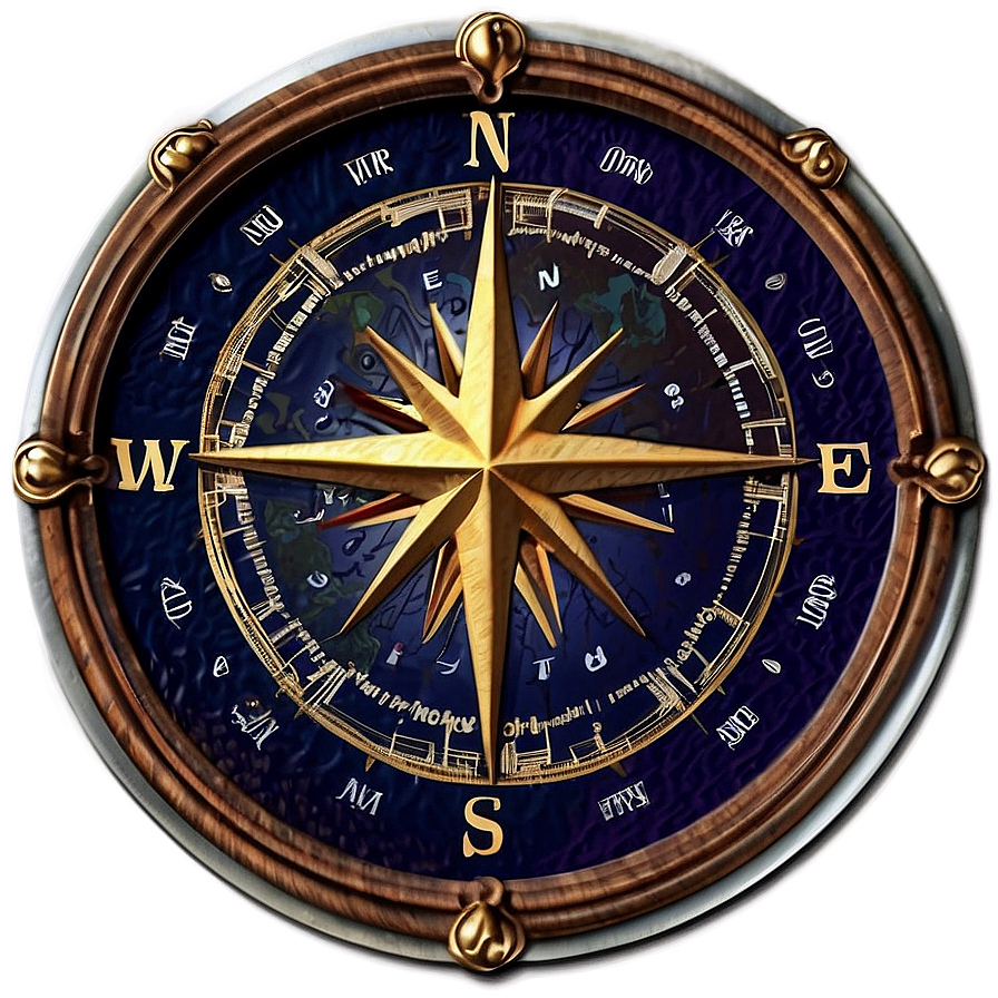 Detailed Nautical Compass Rose Png Rvo38 PNG image