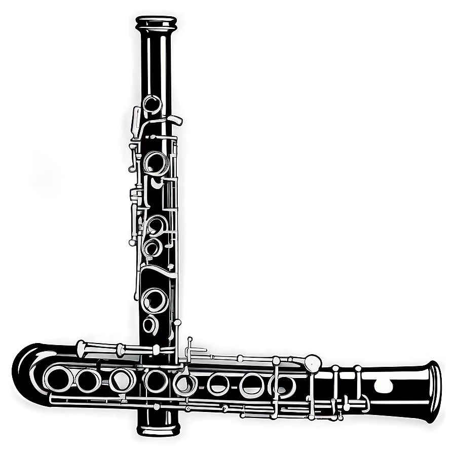 Detailed Oboe Drawing Png Cmt56 PNG image