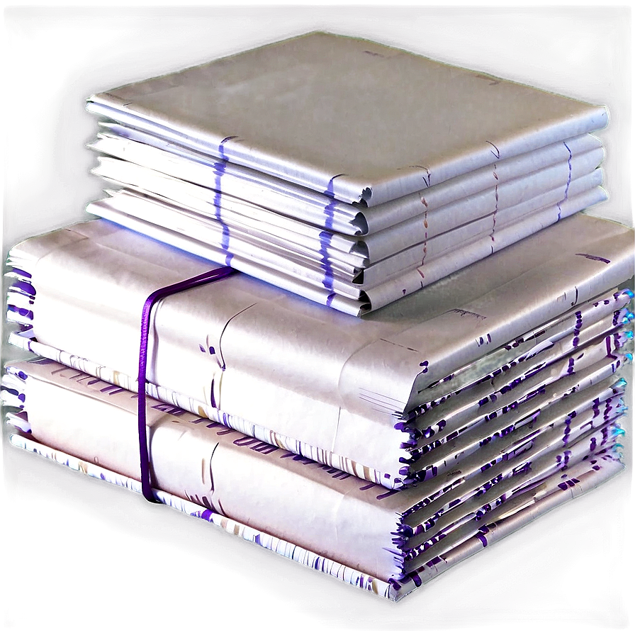 Detailed Paper Stack Png 06132024 PNG image