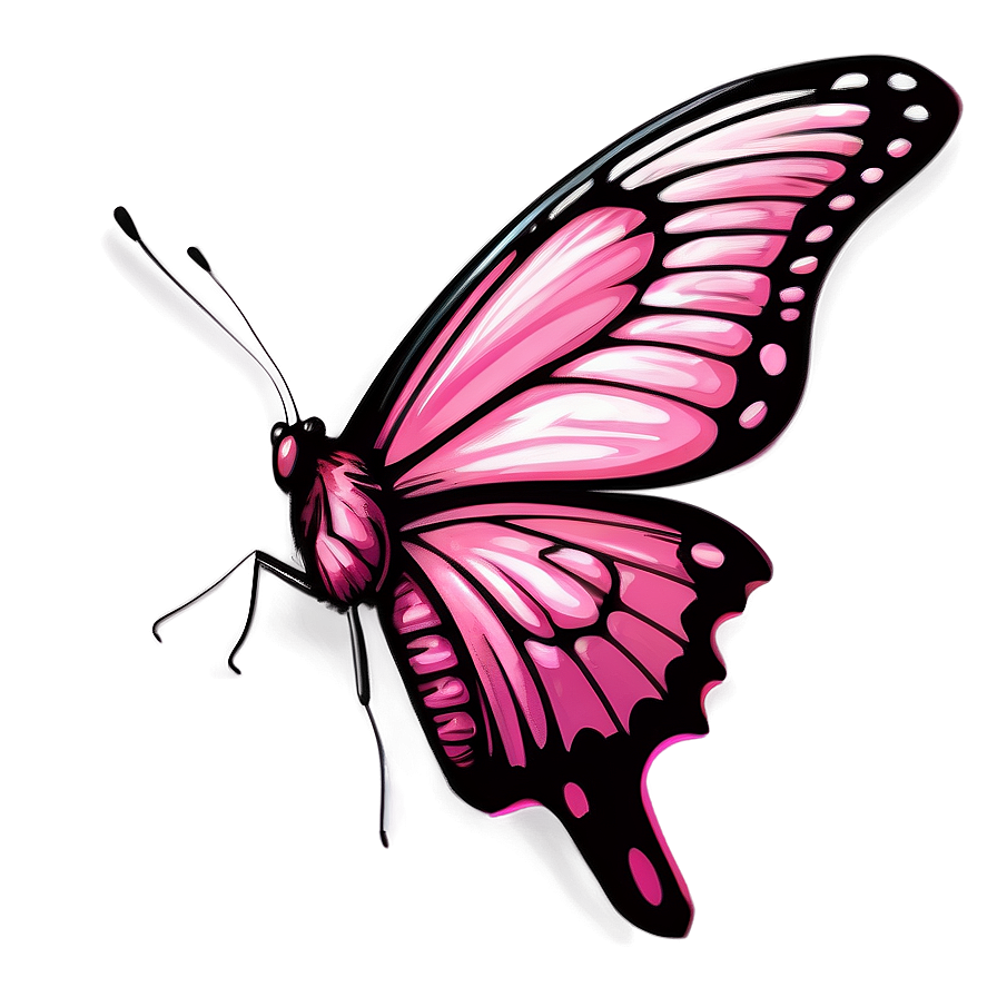 Detailed Pink Butterfly Illustration Png 06212024 PNG image