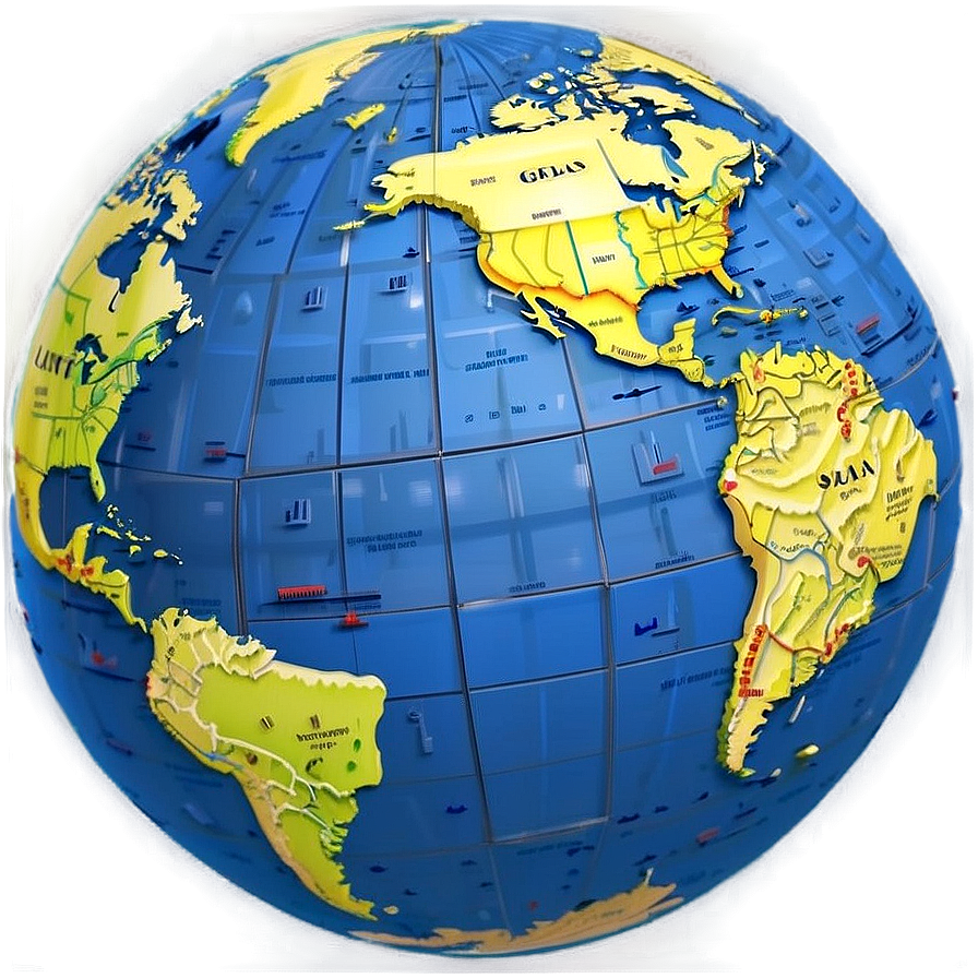 Detailed Political Globe Png Sqo2 PNG image