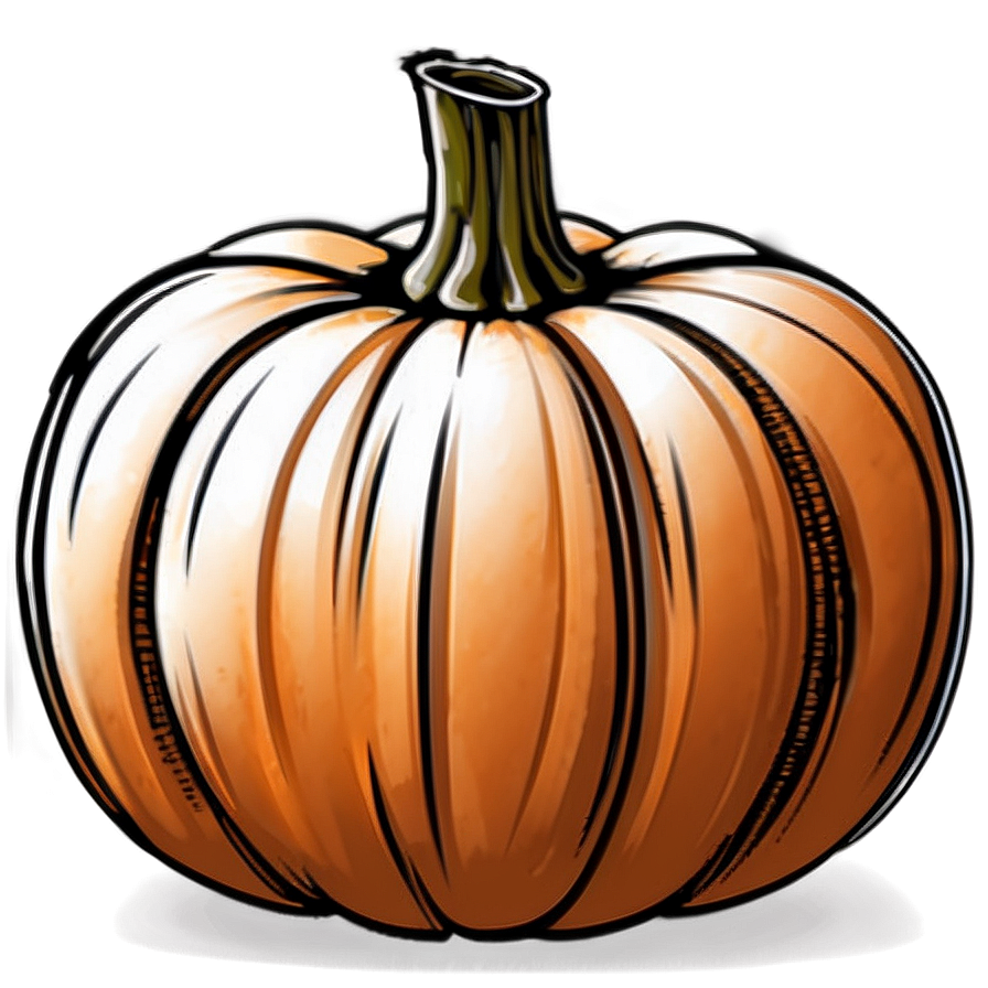 Detailed Pumpkin Outline Sketch Png 54 PNG image