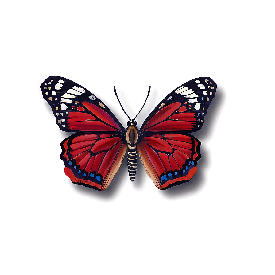 Detailed Red Butterfly Png 06122024 PNG image