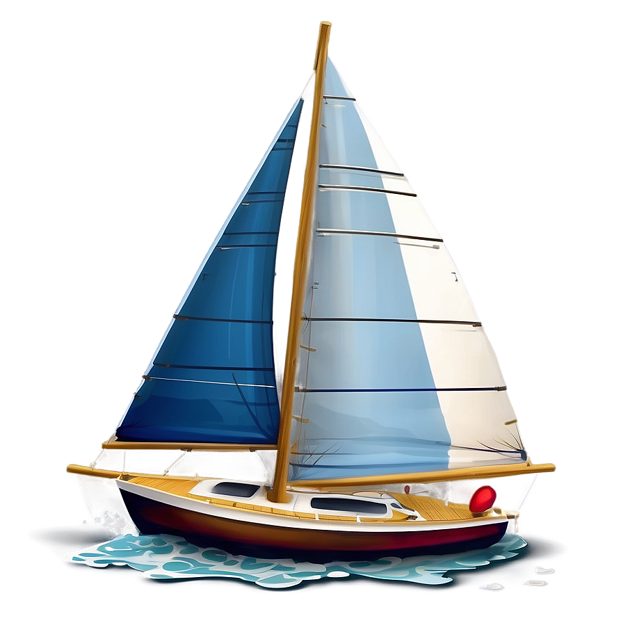 Detailed Sailboat Illustration Png 4 PNG image