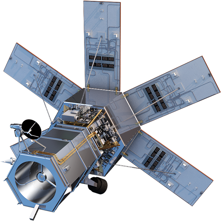 Detailed Satellite Model Isolated PNG image