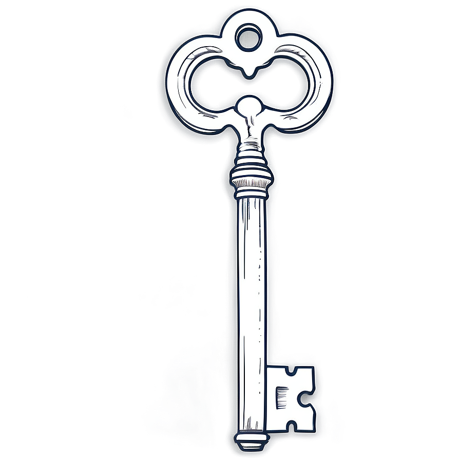 Detailed Skeleton Key Sketch Png Tay77 PNG image