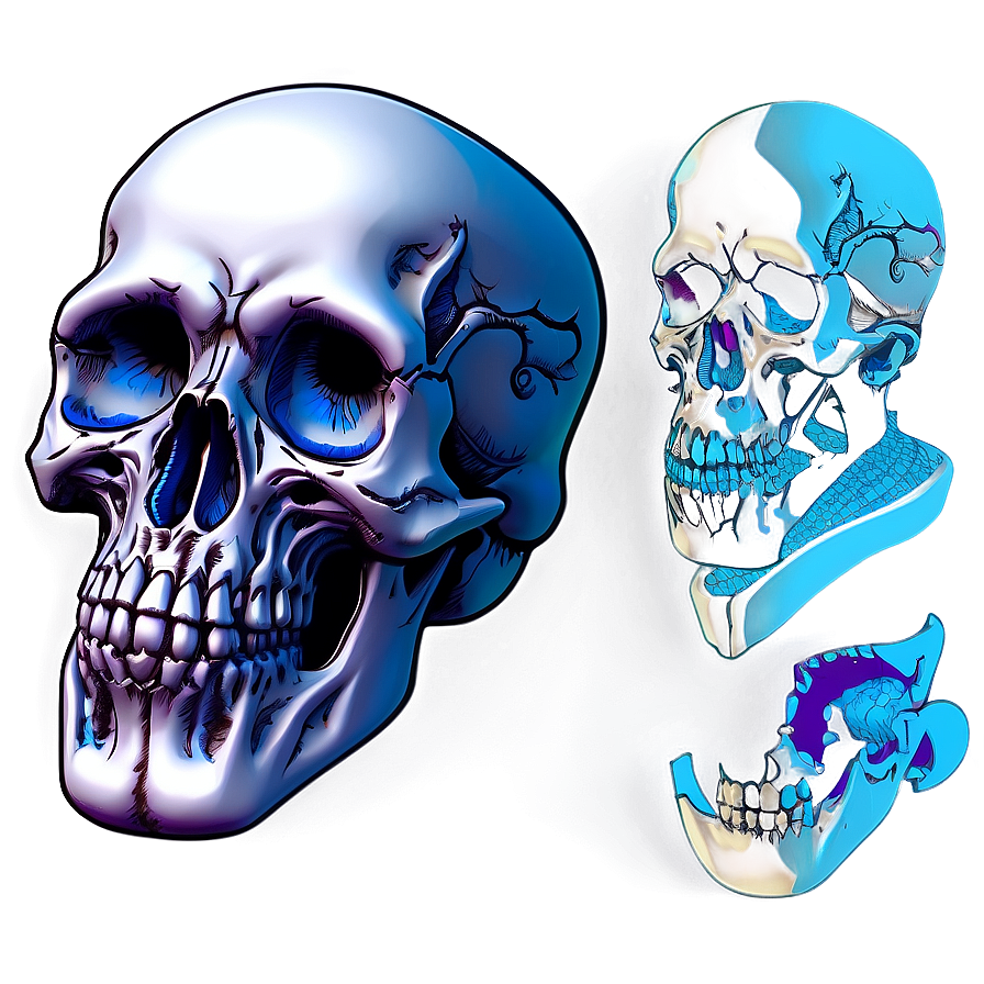 Detailed Skull Face Sketch Png Epf PNG image