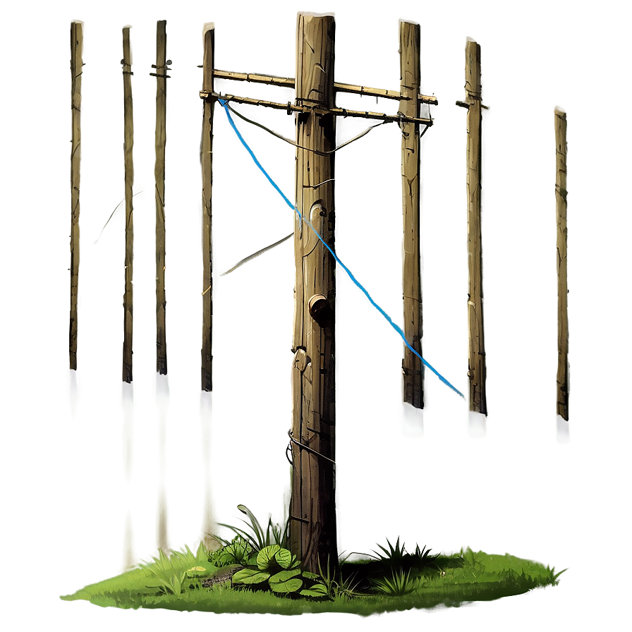 Detailed Telephone Pole Drawing Png 06132024 PNG image