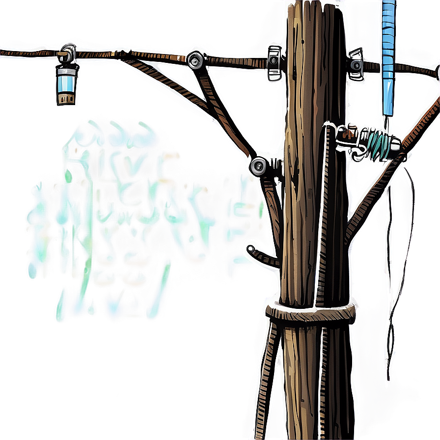 Detailed Telephone Pole Drawing Png Qaa PNG image