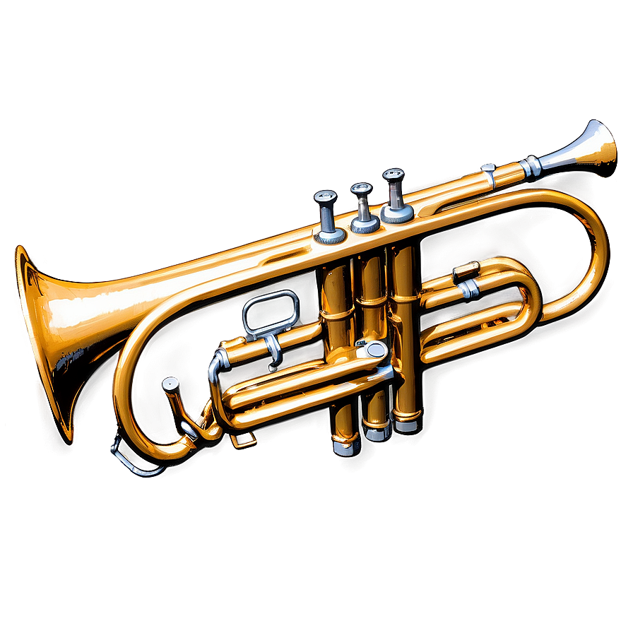 Detailed Trumpet Sketch Png 05242024 PNG image