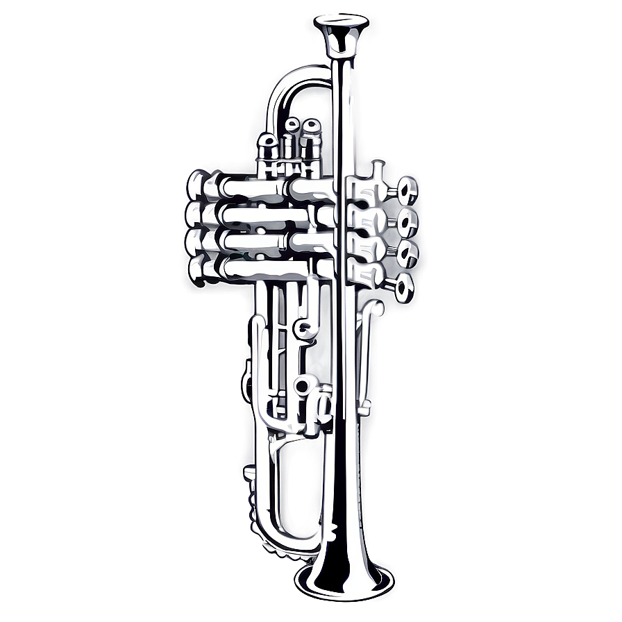 Detailed Trumpet Sketch Png Cwc PNG image