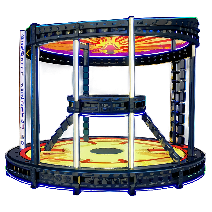 Detailed Wrestling Ring Structure Png 06202024 PNG image