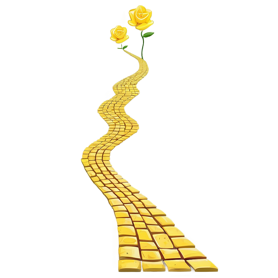 Detailed Yellow Brick Road Artwork Png Tuw44 PNG image