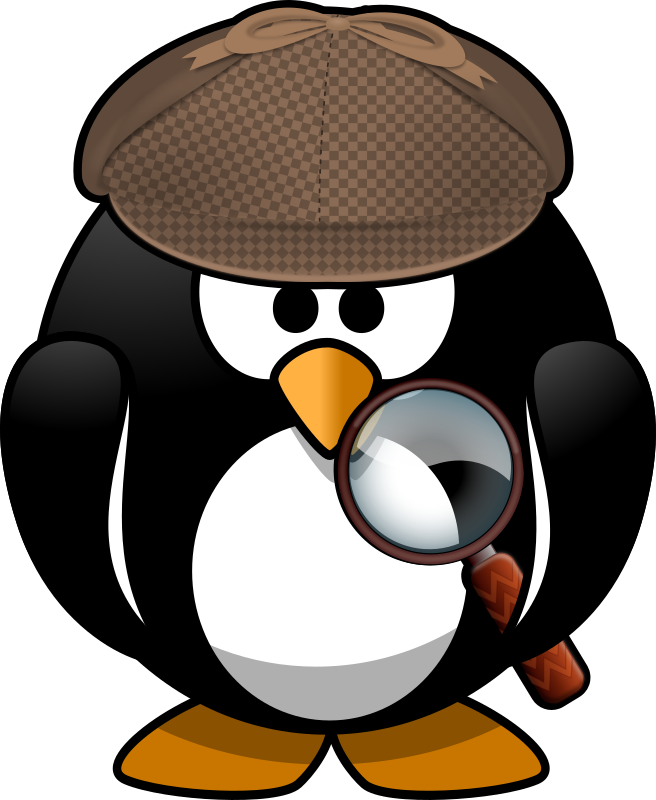 Detective Penguinwith Magnifying Glass PNG image