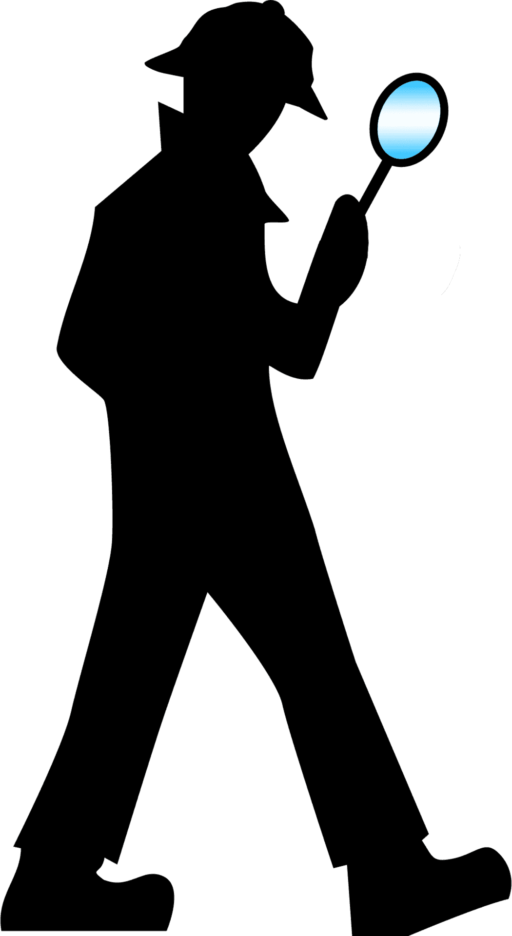 Detective Silhouettewith Magnifying Glass PNG image