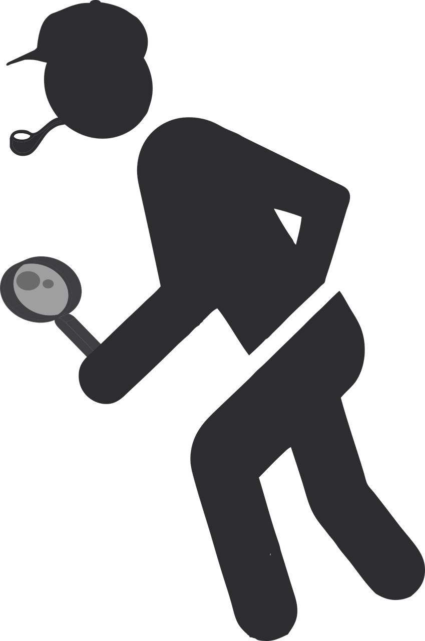 Detective Silhouettewith Magnifying Glass PNG image