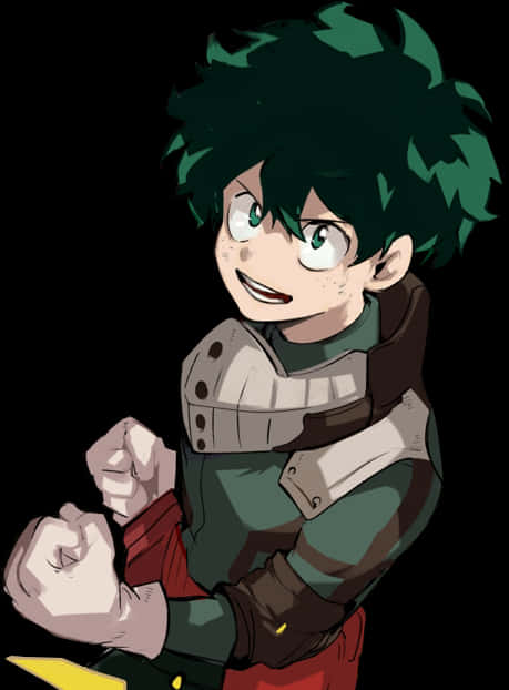 Determined Deku Anime Character PNG image