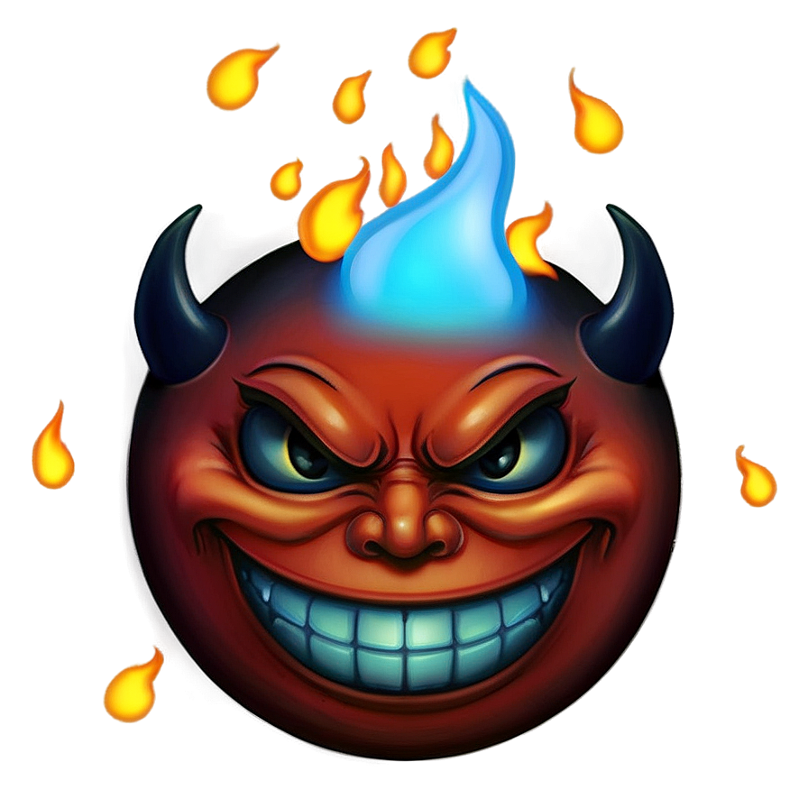 Devil Emoji On Fire Png Qsh PNG image
