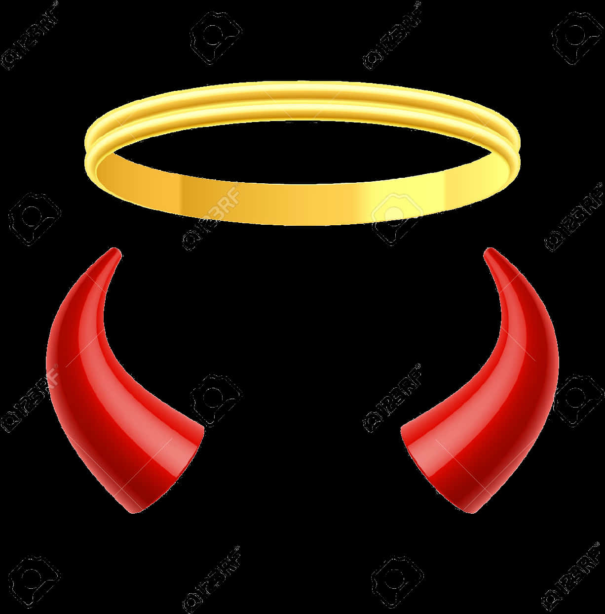 Devil Hornsand Halo Graphic PNG image