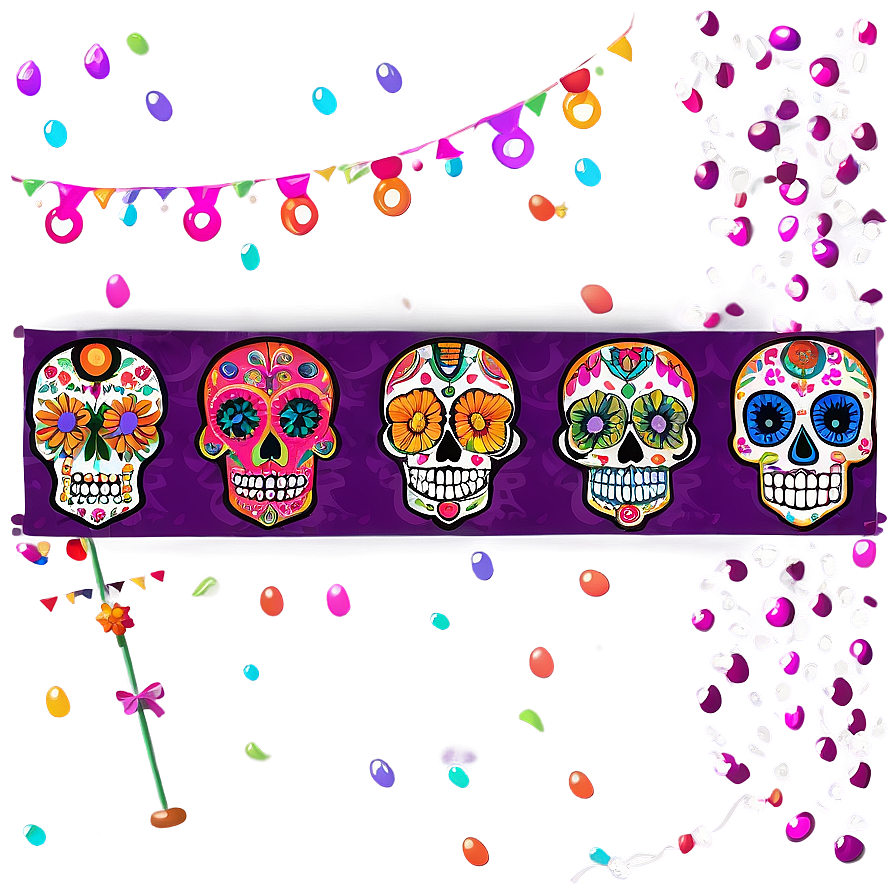 Dia De Los Muertos Festive Banners Png 6 PNG image