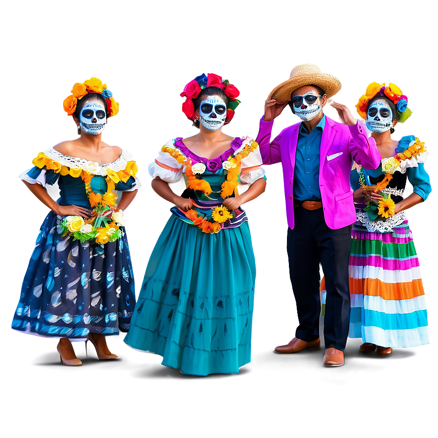 Dia De Los Muertos Folk Dancers Png 15 PNG image