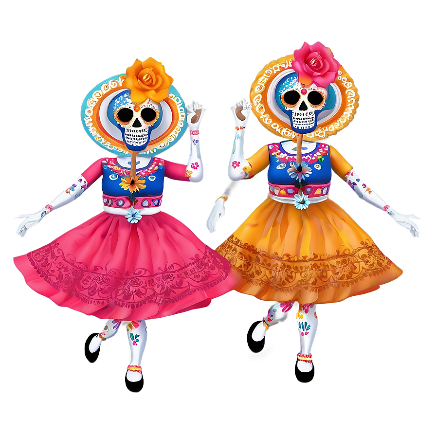 Dia De Los Muertos Folk Dancers Png Jks PNG image