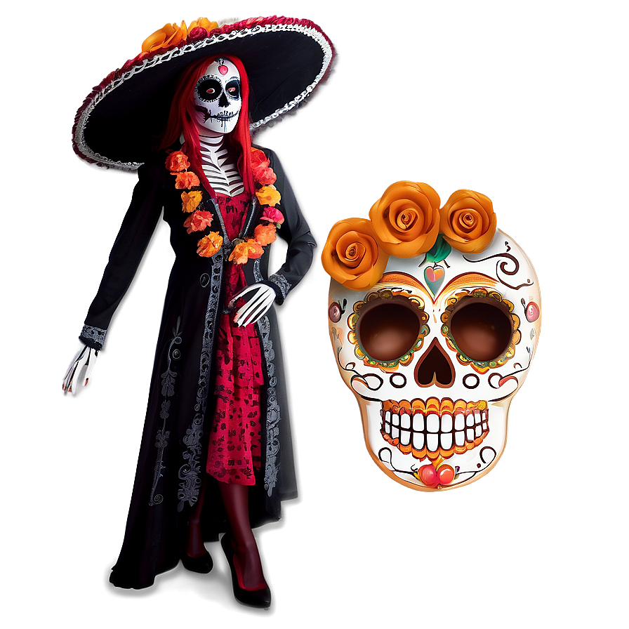 Dia De Los Muertos Historical Costumes Png 06112024 PNG image