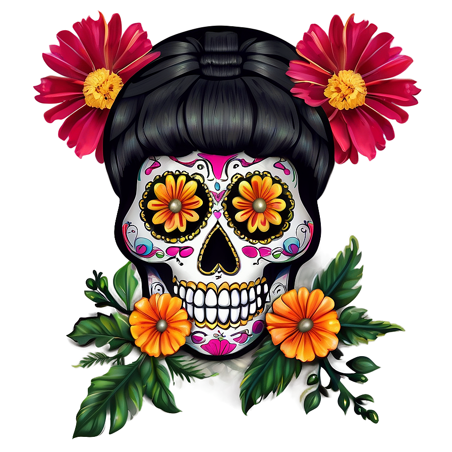 Dia De Los Muertos Marigold Flowers Png Vyy PNG image