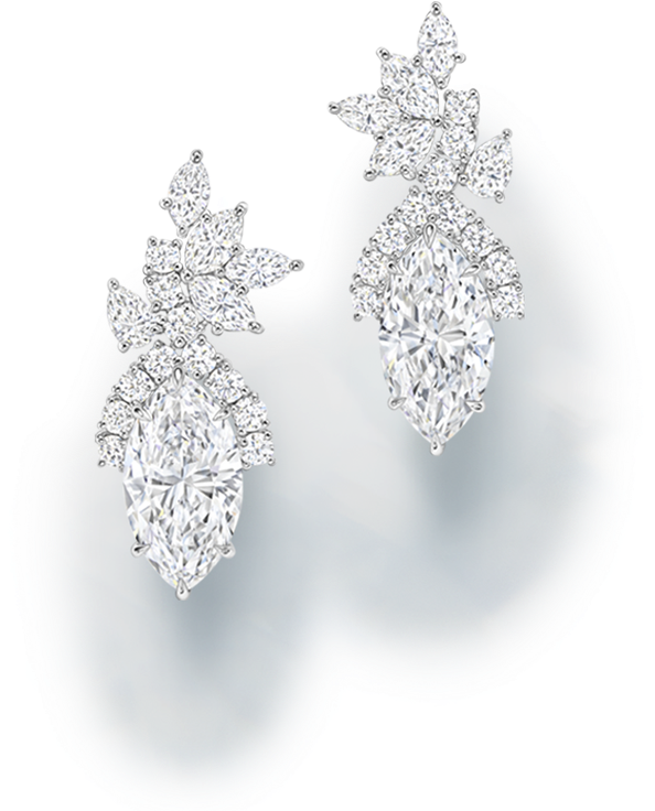 Diamond Butterfly Stud Earrings PNG image