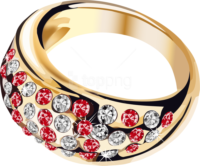 Diamond Encrusted Gold Ring PNG image