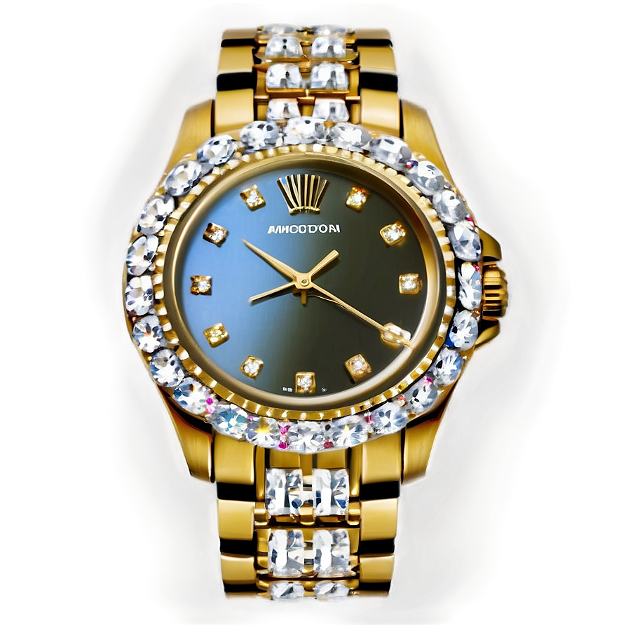 Diamond Encrusted Watch Png Pmo PNG image