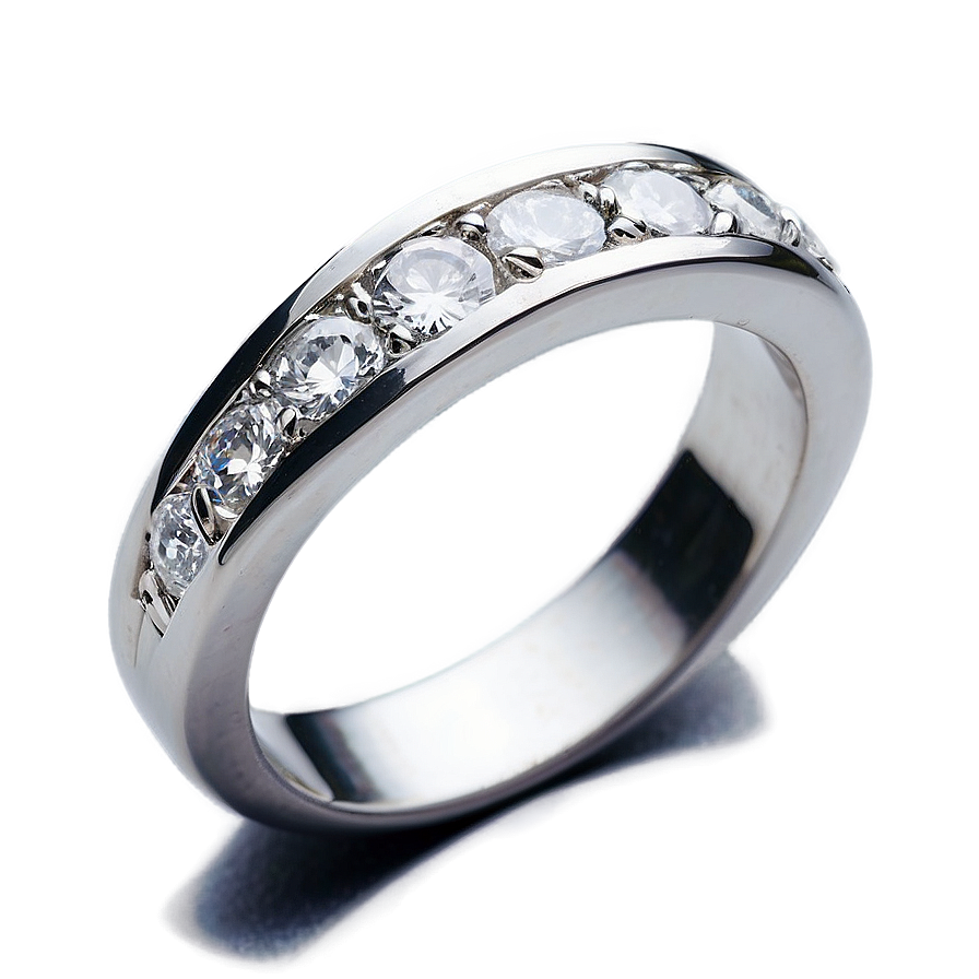 Diamond In Silver Band Png 05032024 PNG image