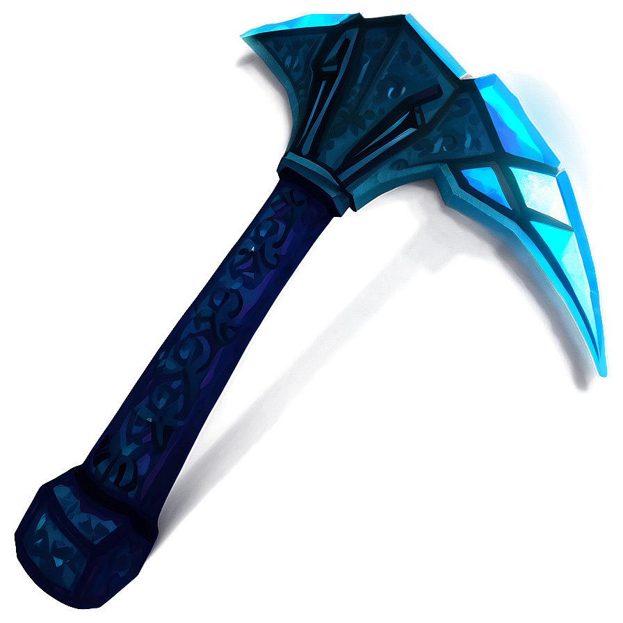 Diamond Pickaxe With Blue Glow Png 06122024 PNG image