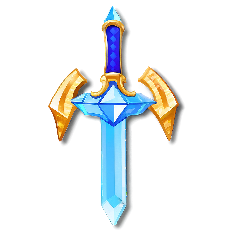 Diamond Sword With Blue Aura Png 14 PNG image