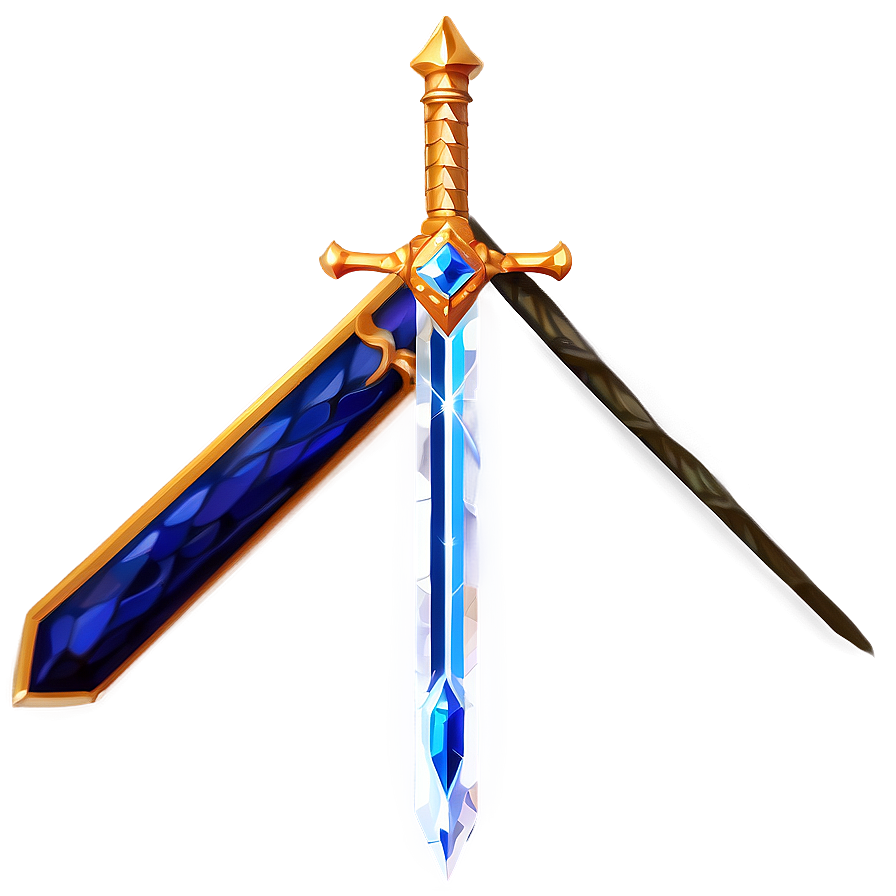 Diamond Sword With Sapphire Embellishments Png 05252024 PNG image