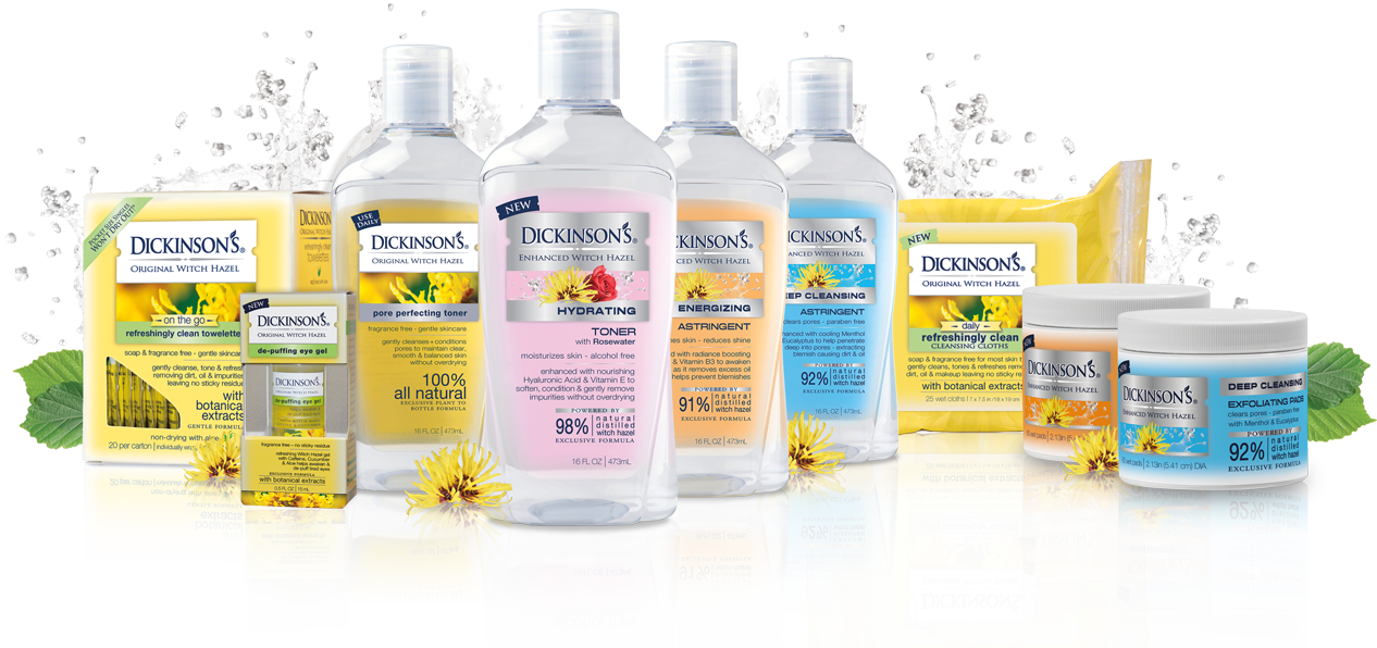 Dickinsons Witch Hazel Skincare Products PNG image