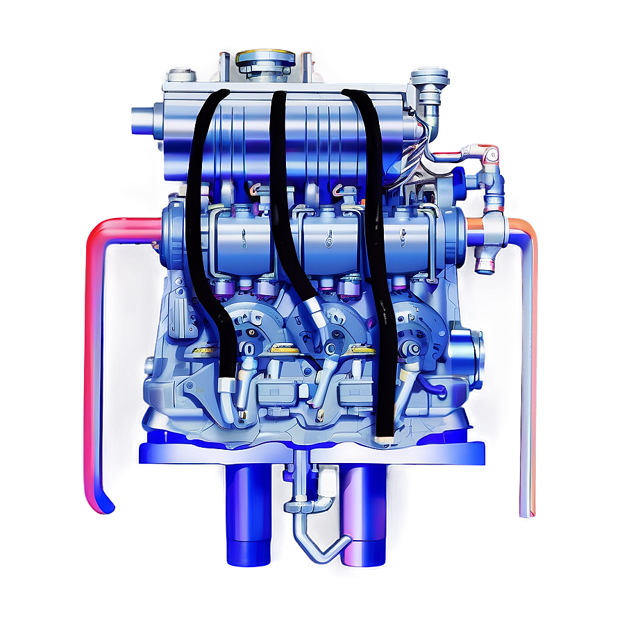 Diesel Car Engine Blueprint Png 06132024 PNG image