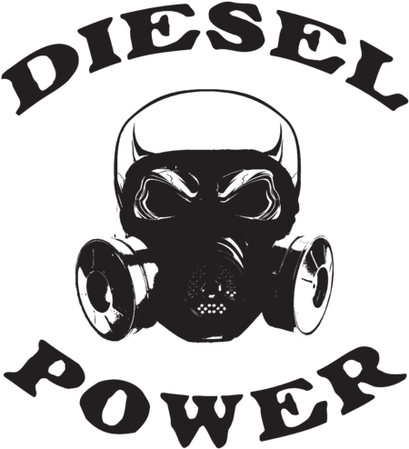 Diesel Power Gas Mask Graphic PNG image