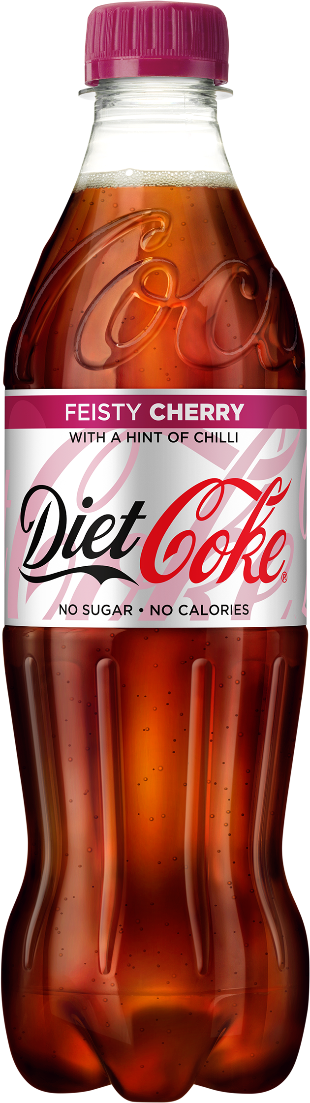Diet Coke Feisty Cherry Flavor Bottle PNG image