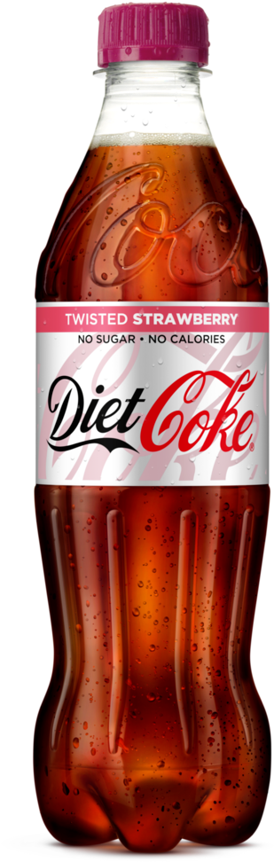 Diet Coke Twisted Strawberry Bottle PNG image