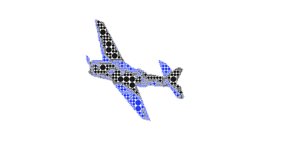 Digital Airplane Blueprint Style PNG image