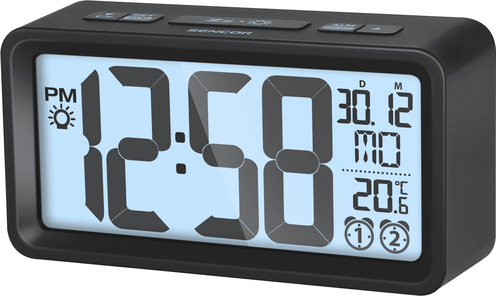 Digital Alarm Clock Display PNG image