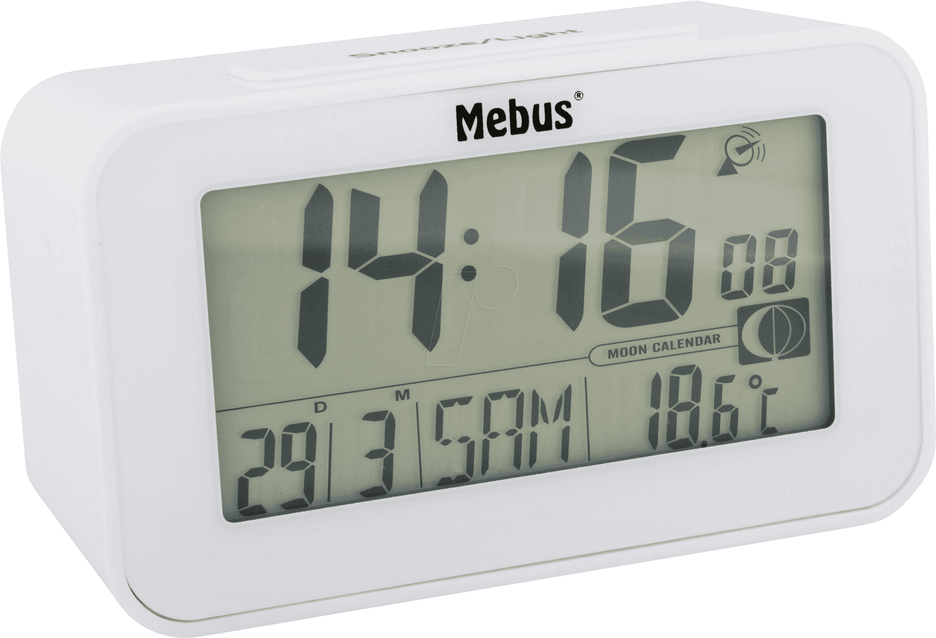 Digital Alarm Clockwith Moon Calendarand Temperature PNG image