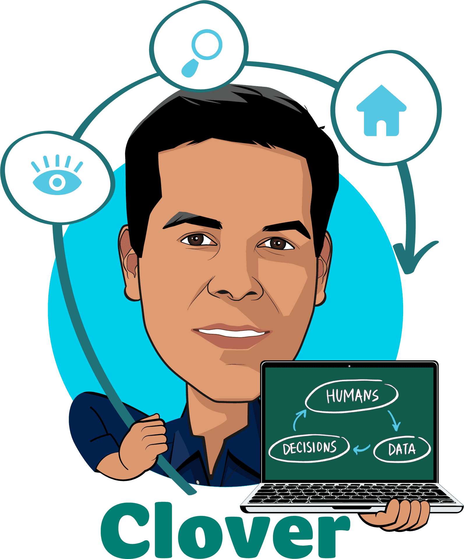 Digital Analytics Expert Cartoon PNG image