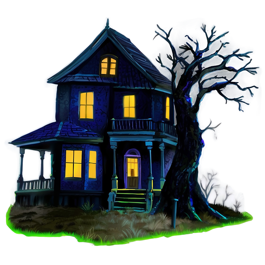 Digital Art Haunted House Png 05242024 PNG image