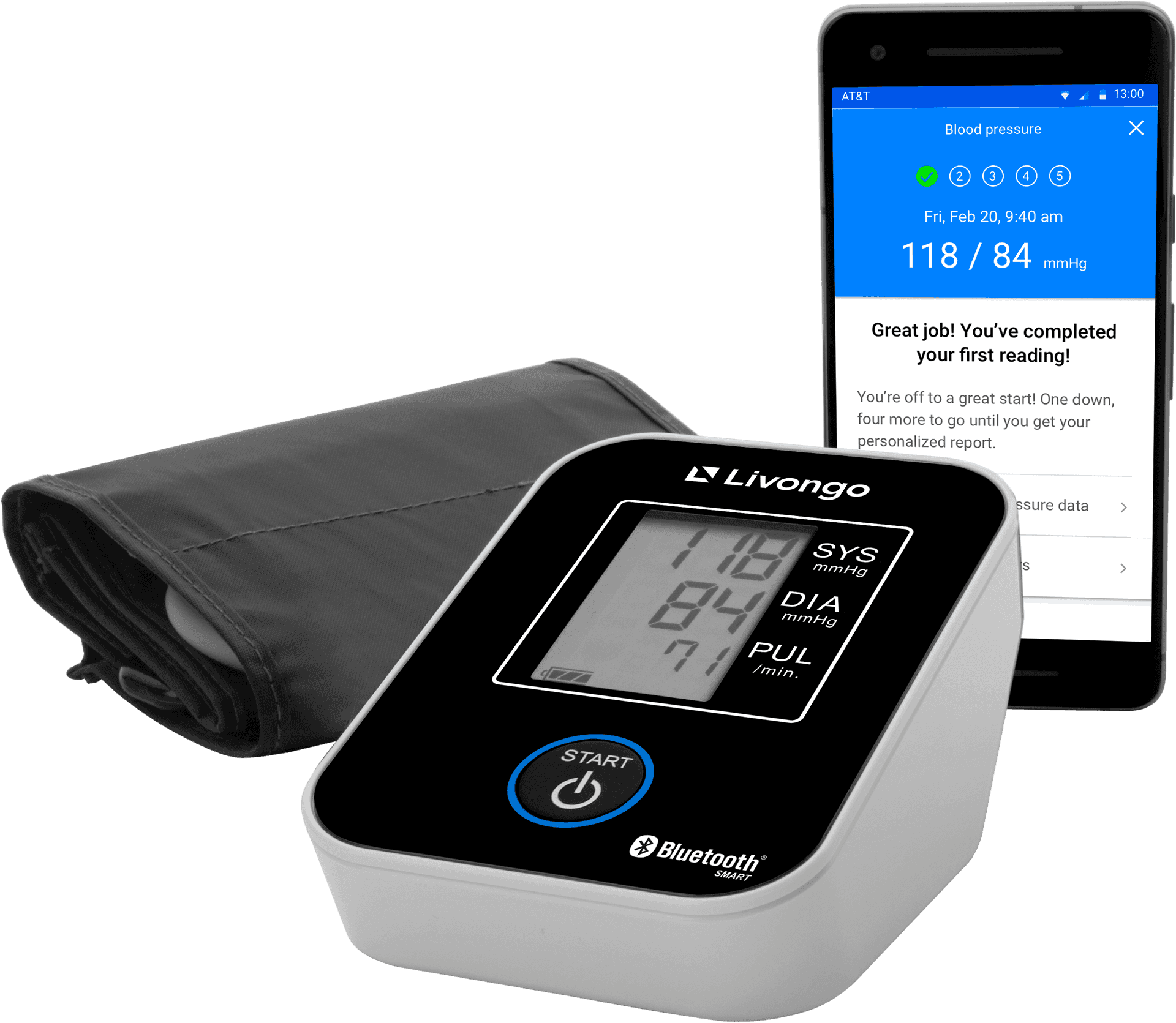 Digital Blood Pressure Monitorand Smartphone App PNG image