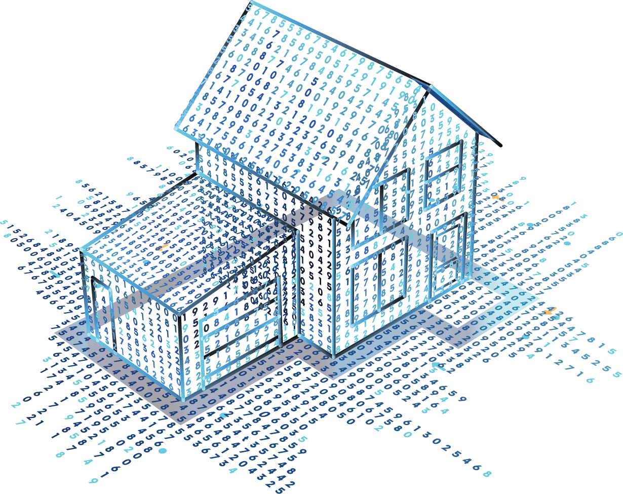 Digital Blueprint House Construction PNG image