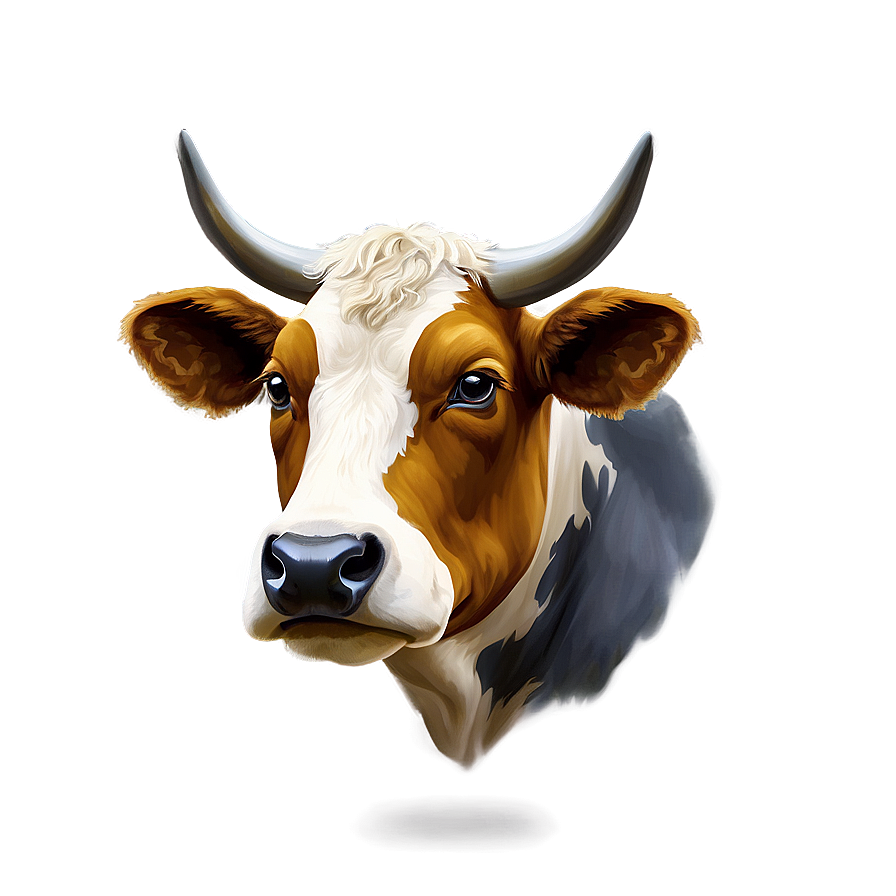 Digital Cow Head Art Png 42 PNG image